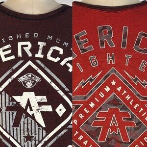 American Fighter Reversible T-Shirt | Maroon & Red Training Division MMA Tee L